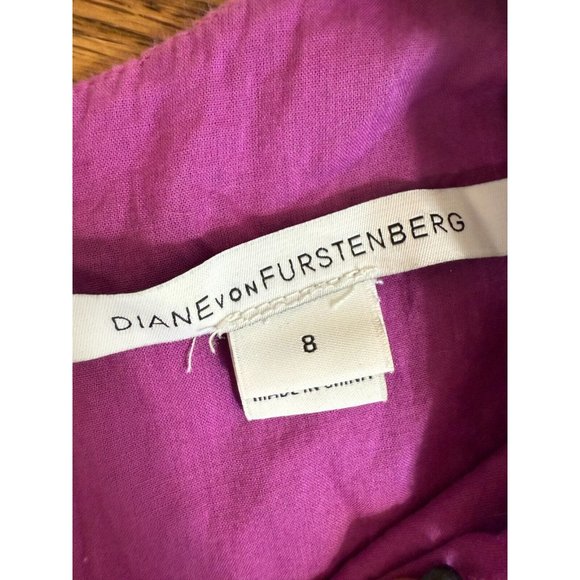 Diane Von Furstenberg Pink Purple‎ Ombre Eyelet Skater Dress Size 8 Coquette - Picture 8 of 13